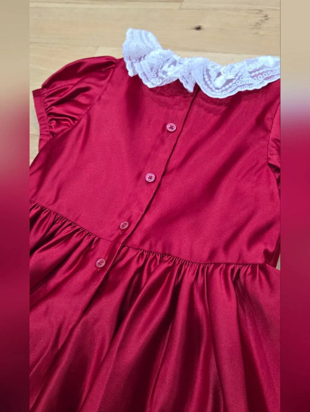 Janie And Jack X American Girl Red Party Dress with White Lace Trim Size 7